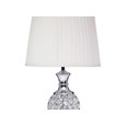 Hannah Luxury Elegant Chrome & Crystal Table Lamp with Ivory Pleated Shade