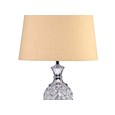 Hannah Luxury Elegant Chrome & Crystal Table Lamp with Natural Linen Shade