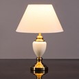 Malham Small Classic Table Lamp with Matching Shade - Cream & Antique Brass