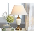 Malham Small Classic Table Lamp with Matching Shade - Cream & Antique Brass
