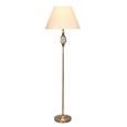 Kingswood Barley Twist Traditional Floor Lamp - Antique Brass with Cream Shade