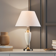 Malham Antique Brass & Cream Large Table Lamp