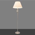 Kingswood Barley Twist Traditional Floor Lamp - Satin Silver with Cream Shade