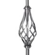 Kingswood Barley Twist Traditional Floor Lamp - Satin Silver with Cream Shade