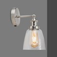 Echo Industrial Style Modern Switched Wall Light & Clear Glass - Silver