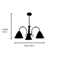 Elegant Diner Ceiling 3 Light Pendant - Antique Brass - Alabaster Glass