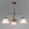 Elegant Diner Ceiling 3 Light Pendant - Antique Brass - Alabaster Glass