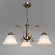 Elegant Diner Ceiling 3 Light Pendant - Antique Brass - Alabaster Glass