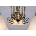 Elegant Diner Ceiling 5 Light Pendant - Antique Brass - Alabaster Glass
