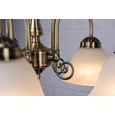 Elegant Diner Ceiling 5 Light Pendant - Antique Brass - Alabaster Glass
