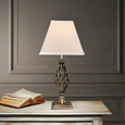 King Square Tapered Cream Satin Table Lamp Shade