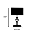 Kingswood Barley Twist Rectangular Base Traditional Table Lamp - Antique Brass