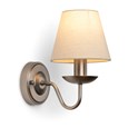 Craven Modern Pewter Grey Wall Light with Beige Linen Shade