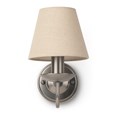 Craven Modern Pewter Grey Wall Light with Beige Linen Shade
