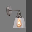 Echo Industrial Style Modern Switched Wall Light & Clear Glass - Pewter