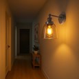 Echo Industrial Style Modern Switched Wall Light & Clear Glass - Pewter
