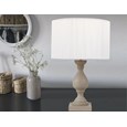 Fengate Stone Effect Grey Table Lamp with Ivory Silk String Shade