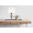 Fengate Stone Effect Table Lamp with Ivory Pleat Shade