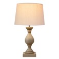 Fengate Stone Effect Table Lamp with Queenswood Natural Linen Shade