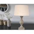Fengate Stone Effect Table Lamp with Queenswood Natural Linen Shade