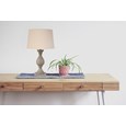 Fengate Stone Effect Table Lamp with Queenswood Natural Linen Shade