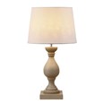 Fengate Grey Stone Effect Table Lamp with Natural Linen Shade