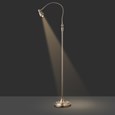 Heavyweight Modern Antique Brass Reading Floor Lamp with LED Daylight Bulb