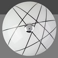 Crosbie Semi-Flush Glass Ceiling Uplighter - 2 Light - White/Black/Chrome