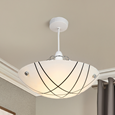 Crosbie Glass Ceiling Uplighter Pendant Shade - White/Black/Chrome