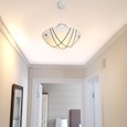 Crosbie Glass Ceiling Uplighter Pendant Shade - White/Black/Chrome