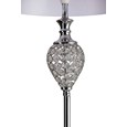 Hannah Luxury Elegant Chrome & Crystal Floor Lamp with Natural Linen Shade