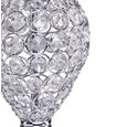 Hannah Luxury Elegant Chrome & Crystal Floor Lamp with Natural Linen Shade