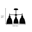 Echo Modern Industrial Style Ceiling 3 Light - Pewter - Clear Glass Shades
