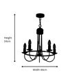 Islington Modern Grey 5-Light Ceiling Chandelier - Pewter Hoop/Ring Design