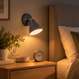 Ardley Dark Grey Switched Adjustable Directional Head Wall Light