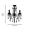 Elise Crystal Chrome Silver Chandelier 3 Light - Crystal Glass Button Droplets