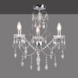 Elise Crystal Chrome Silver Chandelier 3 Light - Crystal Glass Button Droplets