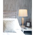 Large Malham Champagne Gold and Silver Classic Ceramic Table Lamp and Shade