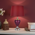 Hepburn Large Red Ceramic Table Lamp with Matching Shade - Shiny Chrome & Red