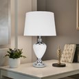 Hepburn Large Ceramic Table Lamp With Matching Shade - Modern White & Chrome