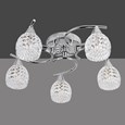 Hendon Semi Flush Silver Chrome 5 Light Ceiling Light with Crystal Glass Shades