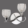 Hendon Silver Chrome Twin Double Wall Light with Crystal Glass Shades