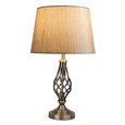 Queenswood Classic Barley Twist Table Lamp with Charcoal Shade - Antique Brass