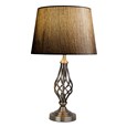Queenswood Table Lamp Antique with Dark Charcoal Linen Shade