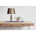 Queenswood Table Lamp Antique with Dark Charcoal Linen Shade
