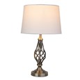 Queenswood Classic Barley Twist Table Lamp with Ivory Linen Shade- Antique Brass