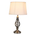 Queenswood Classic Barley Twist Table Lamp with Ivory Pleat Shade- Antique Brass