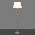 Queenswood Antique Brass Floor Lamp with Ivory Linen Shade