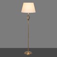 Queenswood Antique Brass Floor Lamp with Natural Linen Shade