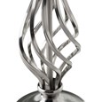 Queenswood Classic Barley Twist Table Lamp with Grey Linen Shade - Silver Chrome